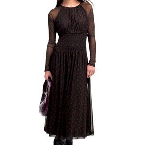 NWT Madewell Smocked Midi Dress Black
Red Floral Size XS Retail $148.00